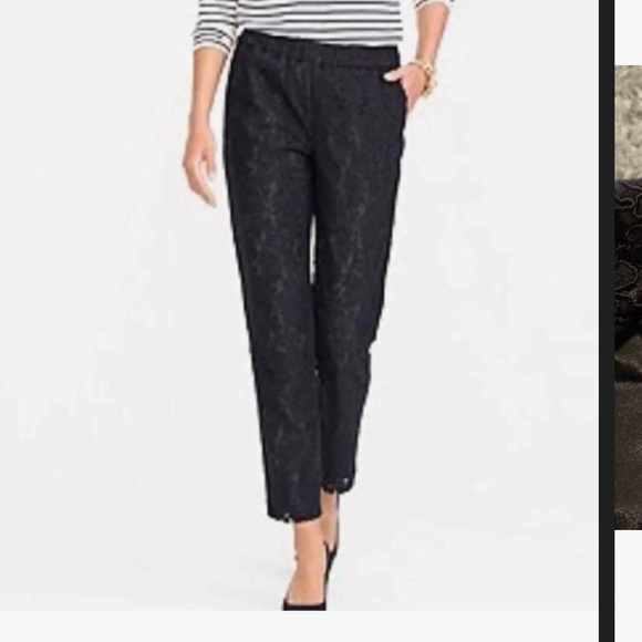 J Crew Easy Pant in black lace - Picture 2 of 6